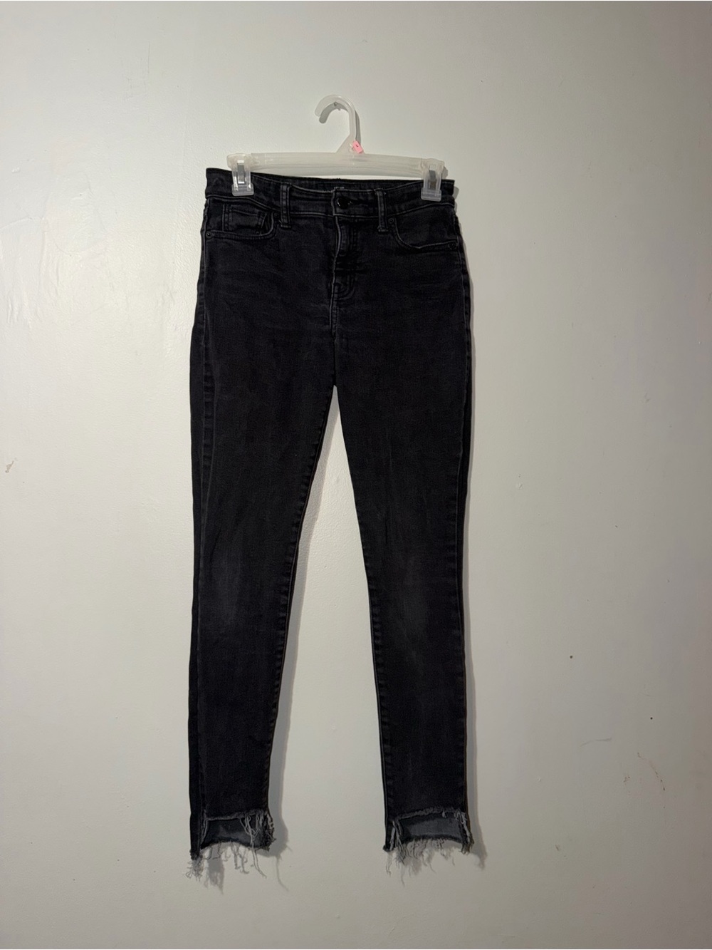 Lucky Brand Black Skinny Jeans with Frayed Hem